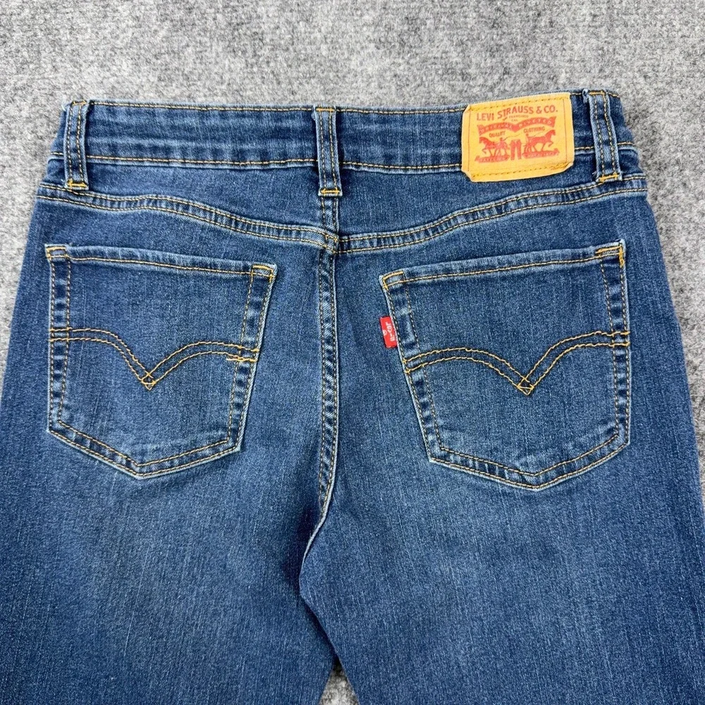 Levis Girls Size 16 Regular Rise Flare Jeans‎ Blue Stretch Denim Medium Wash